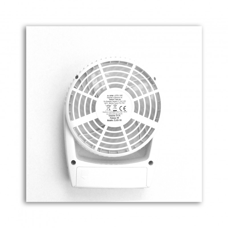 Mini ventilatore portatile ricaricabile, bianco