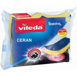 Vileda Spugna Abrasiva Ceran 2 pz Piani Induzione Vetro Sgrassa e Non Graffia